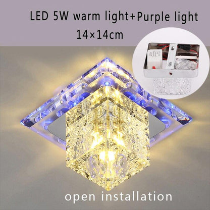 Flush Mount Aisle Crystal Square Ceiling Lights LED 3W/5W Modern