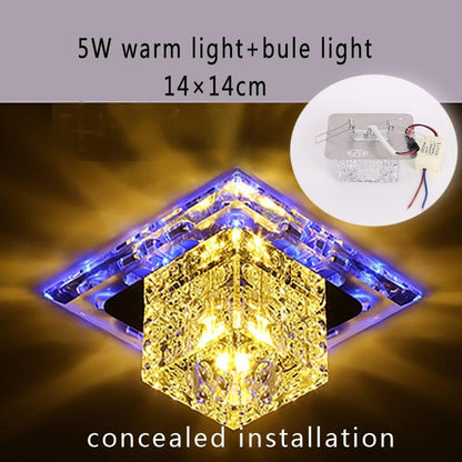 Flush Mount Aisle Crystal Square Ceiling Lights LED 3W/5W Modern