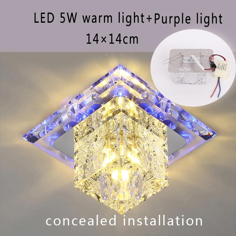 Flush Mount Aisle Crystal Square Ceiling Lights LED 3W/5W Modern