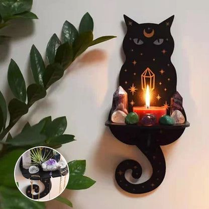 Celestial Wolf Altar Stand | Unique Home Décor for Crystals, Candles, and Pendants