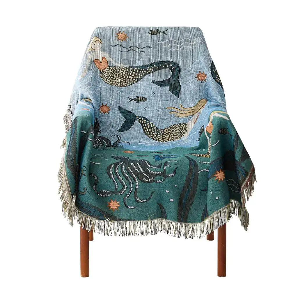 Mermaid Fringe Throw Blanket