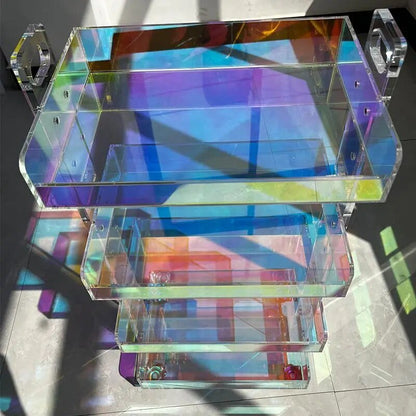 Four Tier Iridescent Acrylic Storage Trolley