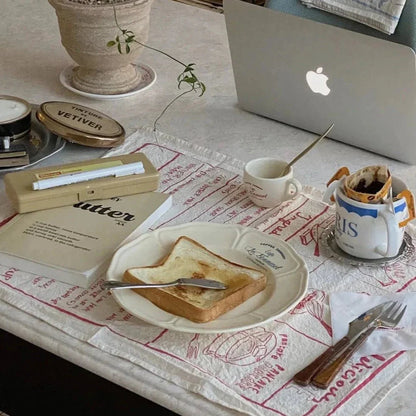 French Printed Recipe Tea Towel