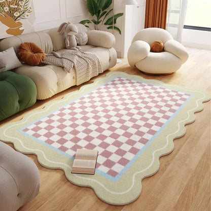 Geometric Pastel Coloured Living Room Rug