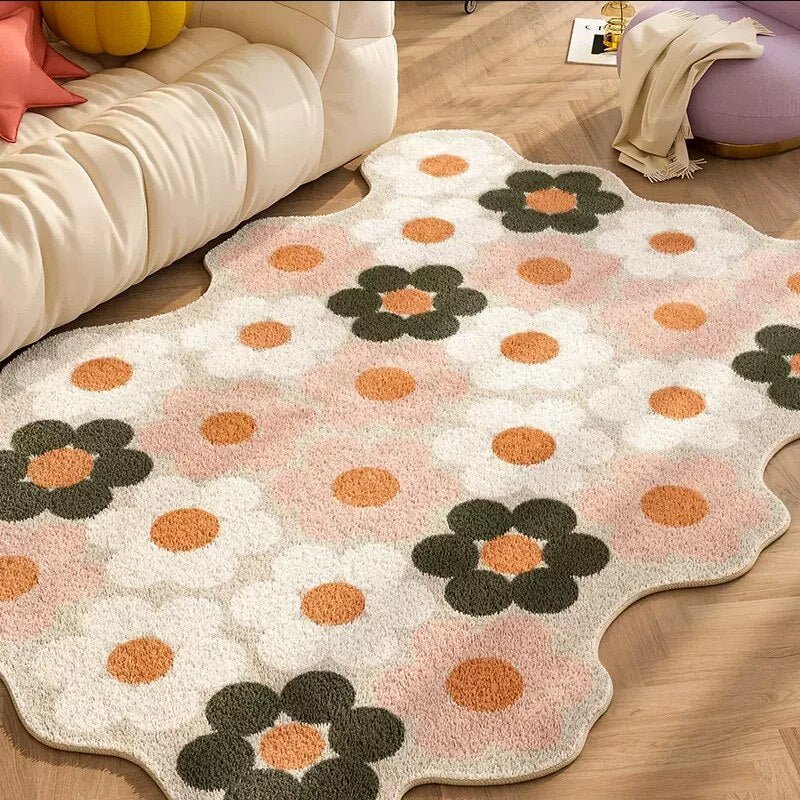 Geometric Pastel Coloured Living Room Rug