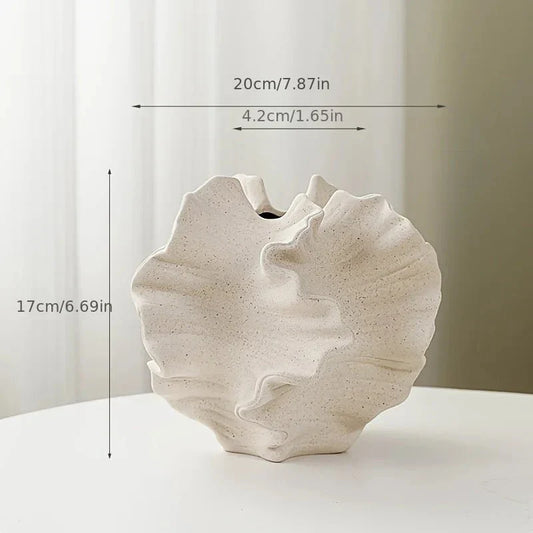 Geometric Wavy Pattern Porcelain Vase