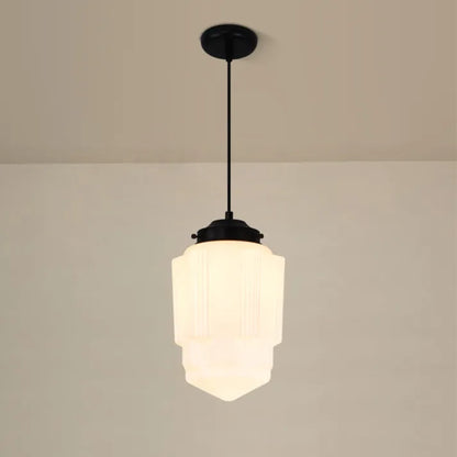 VintageGlow – Geometric Pendant Lamp in Matte Glass