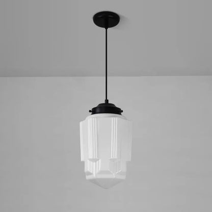 VintageGlow – Geometric Pendant Lamp in Matte Glass