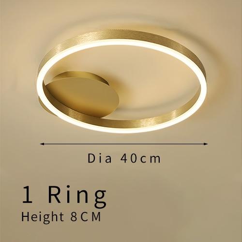 Gold Circular LED Rings Ceiling Light Chandelier