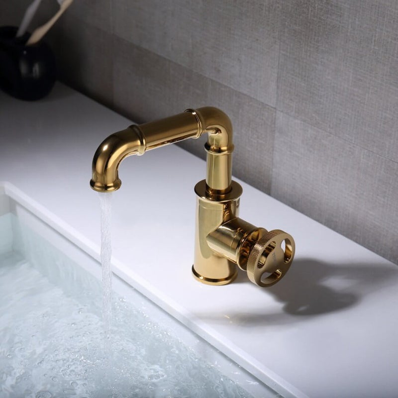 Miravique Brass Rotary Handle Bathroom Faucet