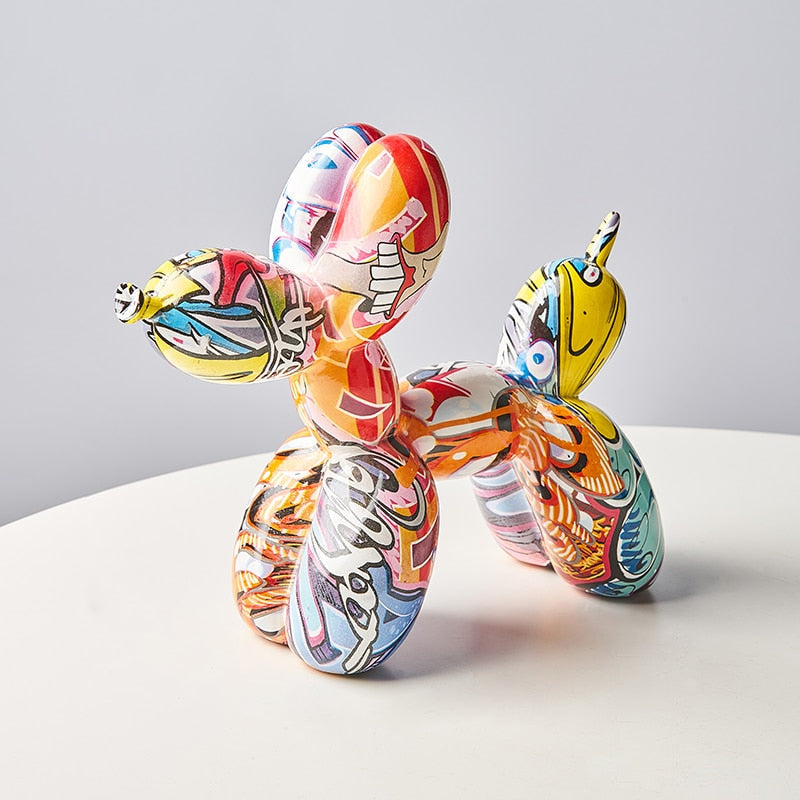 Graffiti Balloon Dog Resin Statue