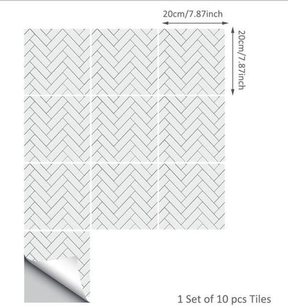 Herringbone Self Adhesive Tile Decals