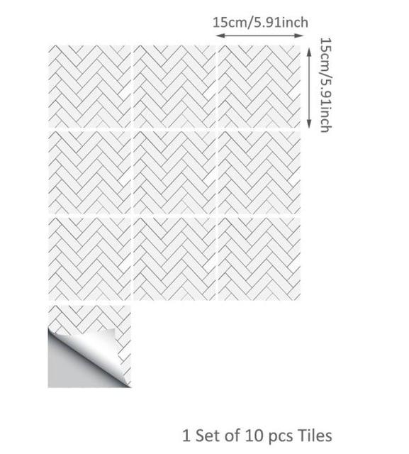 Herringbone Self Adhesive Tile Decals