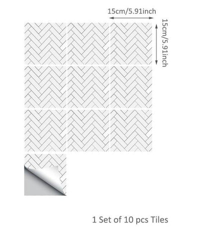 Herringbone Self Adhesive Tile Decals