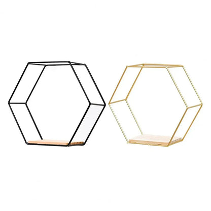 Hexagon Shaped Floating Wall Shelves