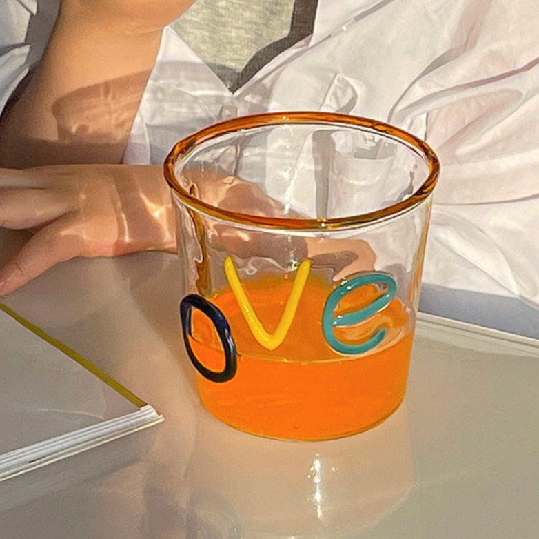 Miss Love Graphic Glass Drinking Cup