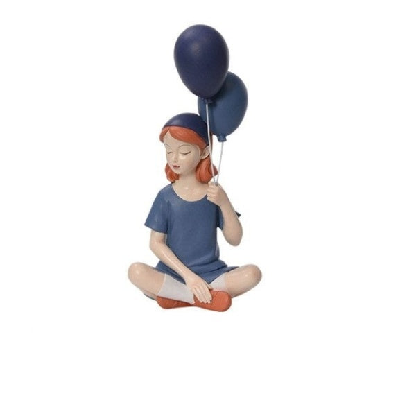 Balloon Girl In Blue Figurine