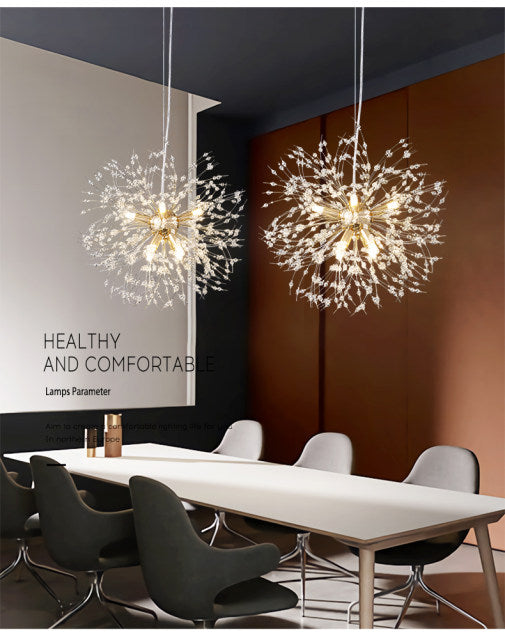 Modern Dandelion Crystal Pendant Light