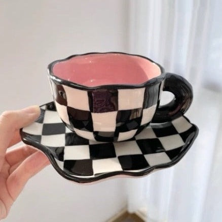 Checkered Ceramic Mug