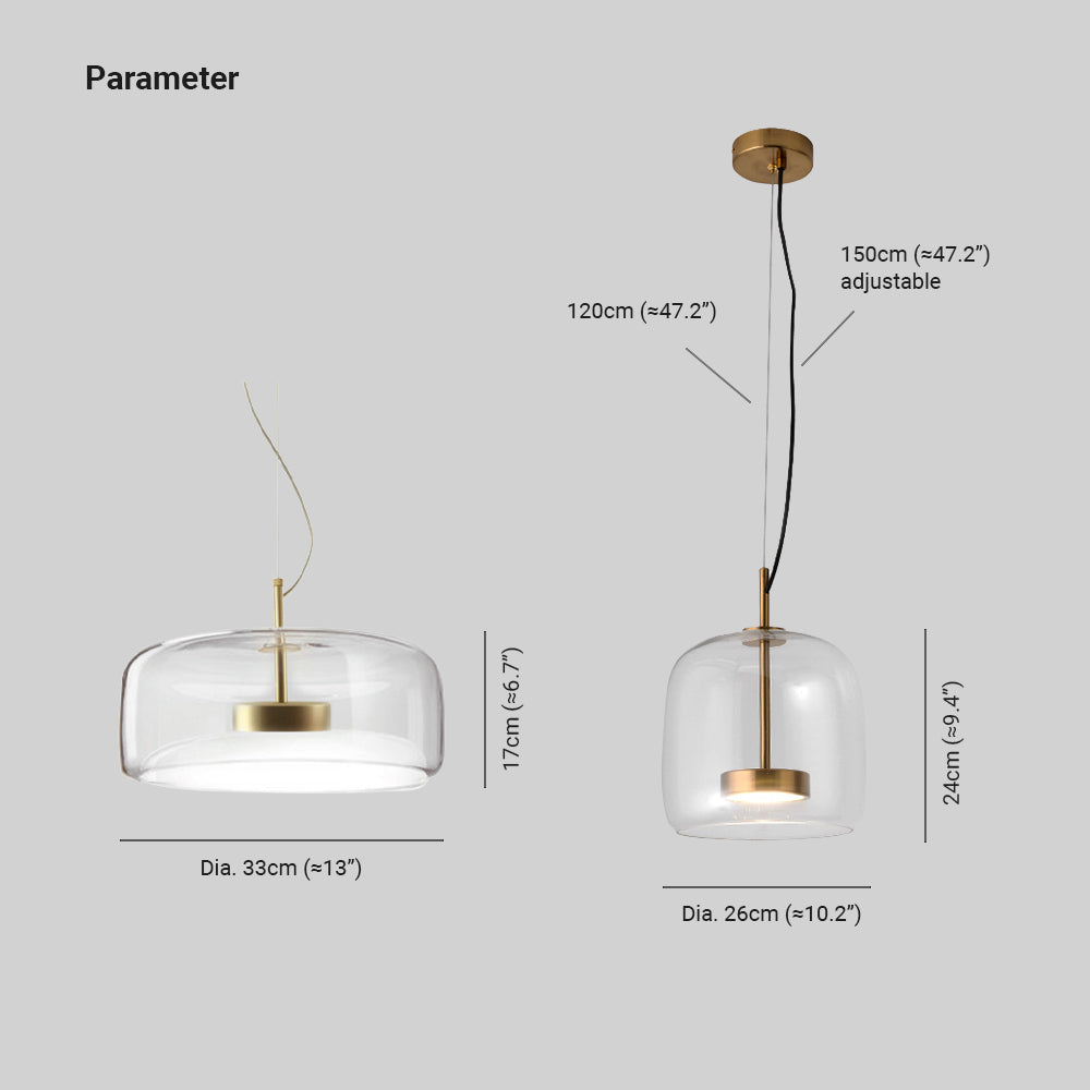 Hailie Retro LED Pendant Lights Gold Amber Metal Glass Bedroom lamp