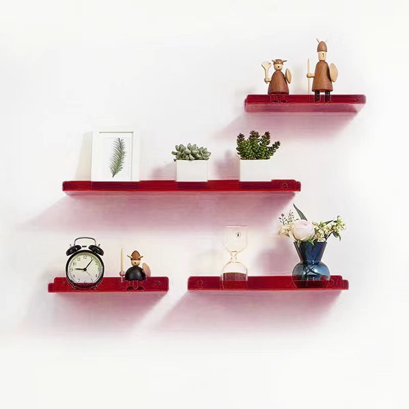 Invisible Acrylic Wall Mounted Floating Shelves - Modern Display for Books, Plants, and Home Decor