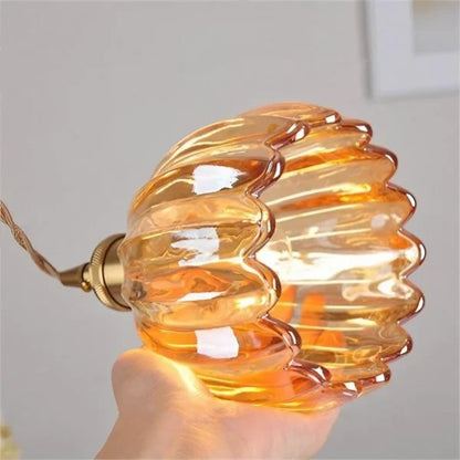 Japanese Retro Glass Flower Pendant Light lamp