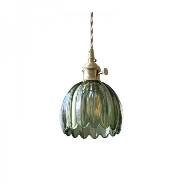 Japanese Retro Glass Flower Pendant Light lamp