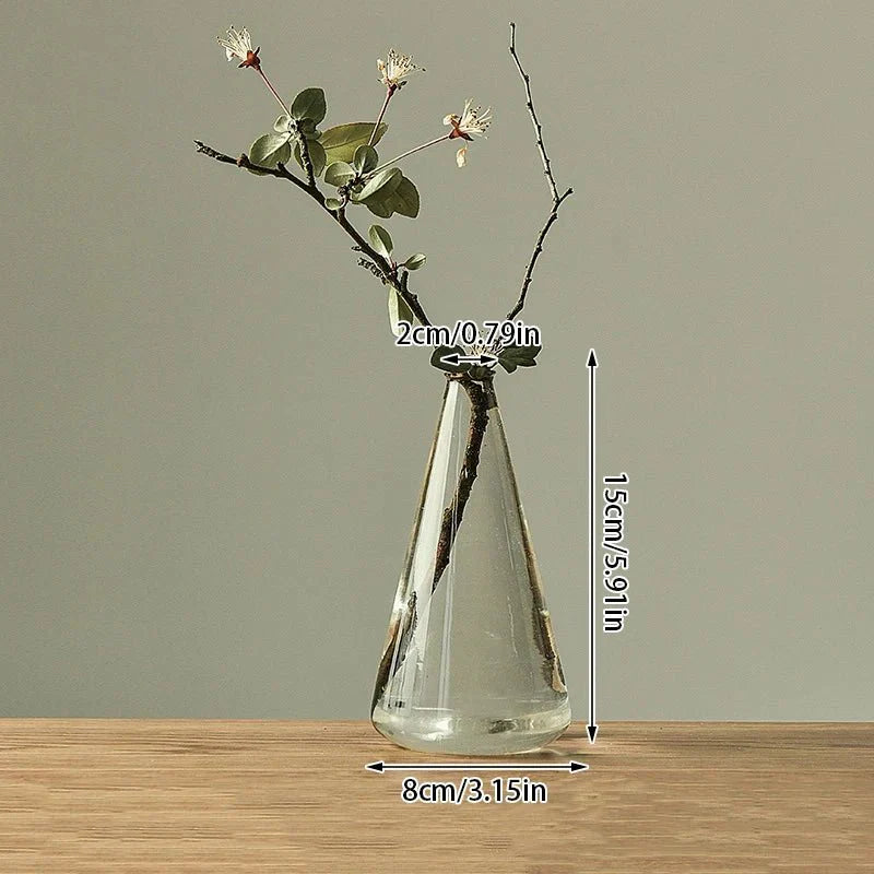 Japanese Zen Inspired Transparent Glass Vase