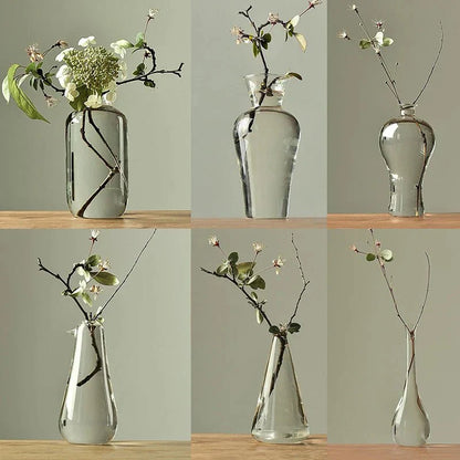 Japanese Zen Inspired Transparent Glass Vase