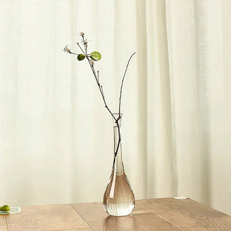 Japanese Zen Inspired Transparent Glass Vase