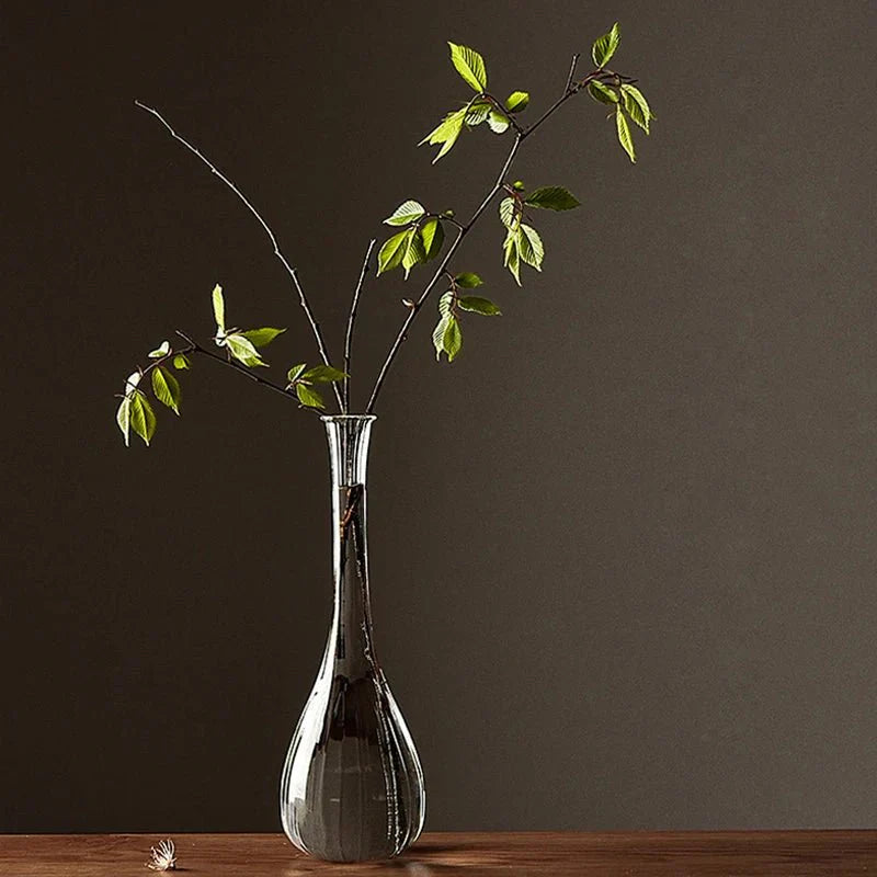 Japanese Zen Inspired Transparent Glass Vase