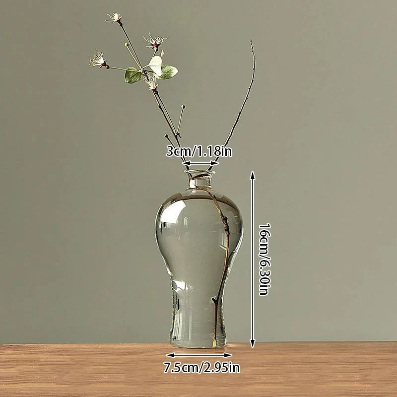 Japanese Zen Inspired Transparent Glass Vase