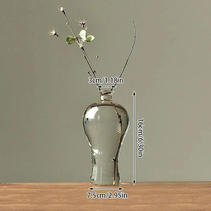 Japanese Zen Inspired Transparent Glass Vase