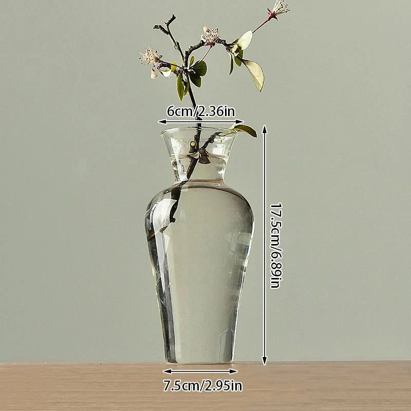 Japanese Zen Inspired Transparent Glass Vase