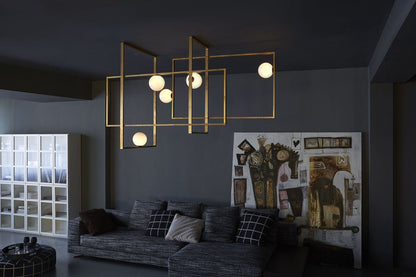 Juul Glass Brass Ceiling Light