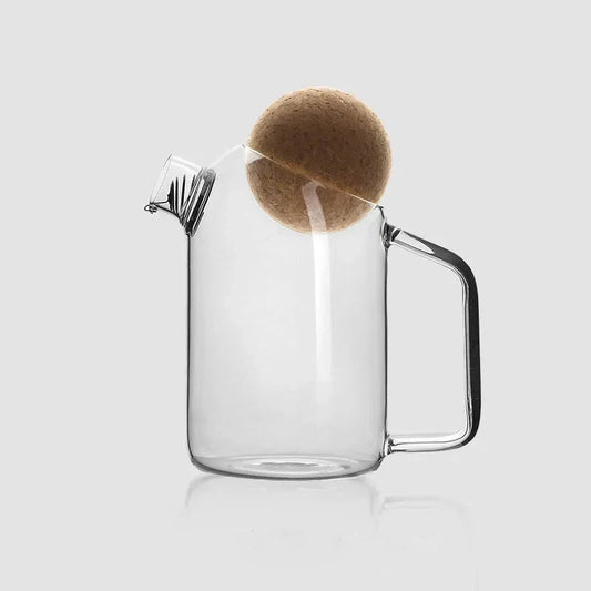 Nordic Borosilicate Glass Teapot with Cork Lid