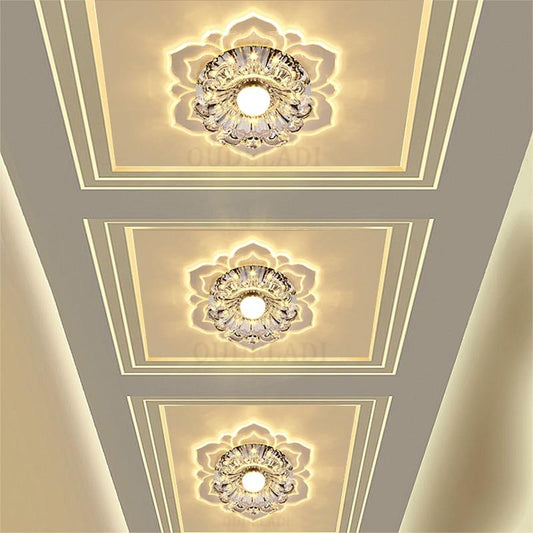 LED Aisle Flower-Shaped Crystal Ceiling Lights