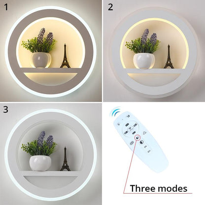 LED Wall Lamp Decoration with Dimmable Remote Control