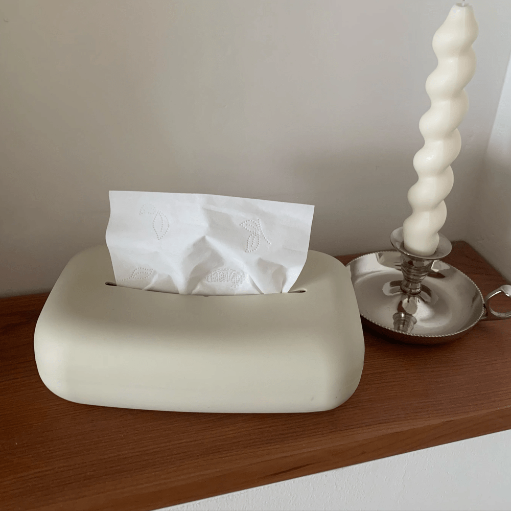 Light Beige Soft Tissue Box Cover