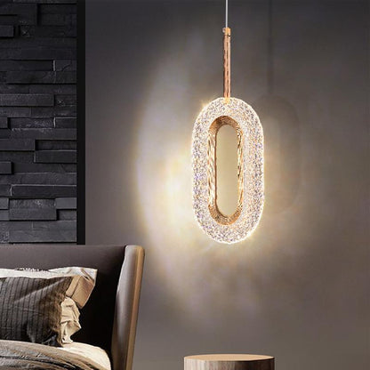 Luxurious Diamond Ring Gold Pendant Light - Crystal-Inspired Modern Lighting Fixture