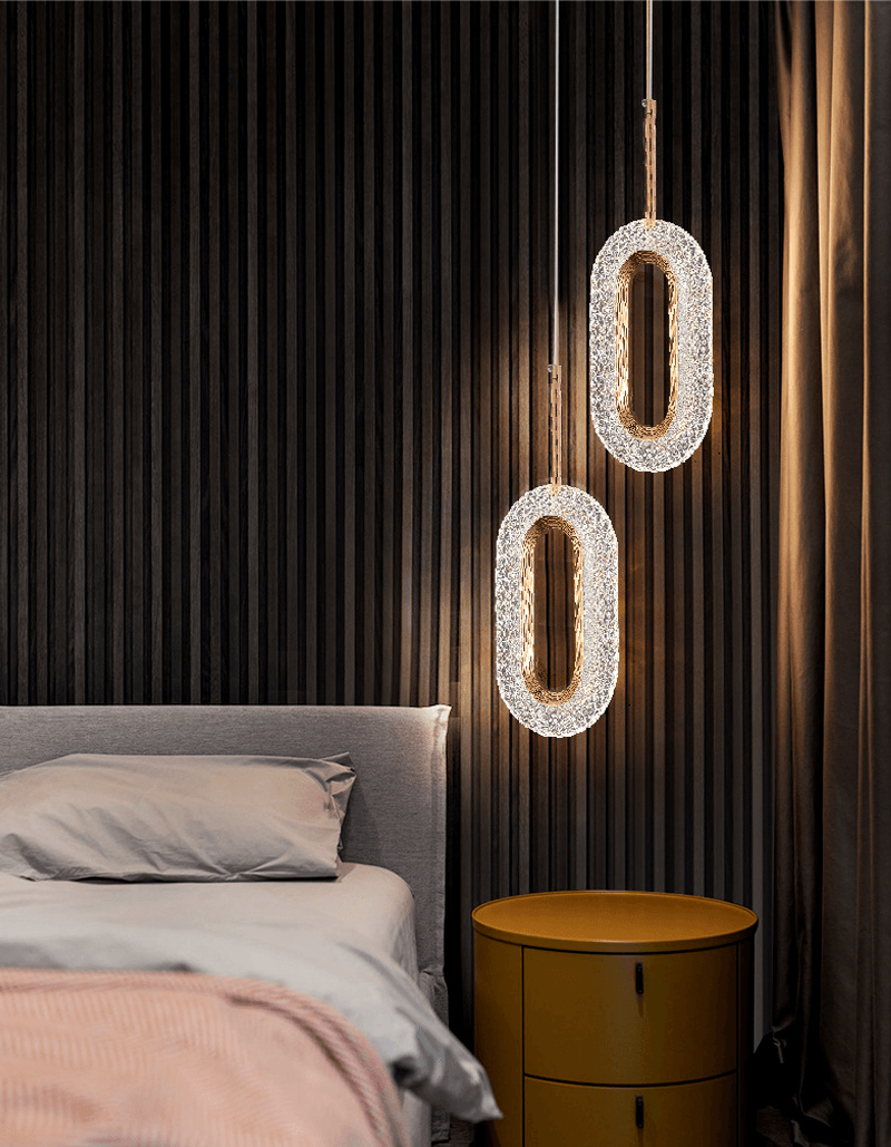 Luxurious Diamond Ring Gold Pendant Light - Crystal-Inspired Modern Lighting Fixture