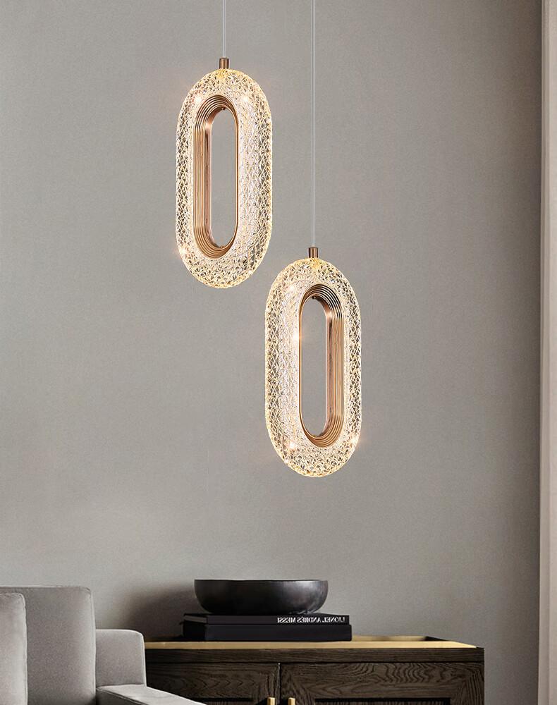 Luxurious Diamond Ring Gold Pendant Light - Crystal-Inspired Modern Lighting Fixture