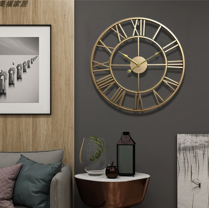 Gold or Bronze Skeleton Wall Clock