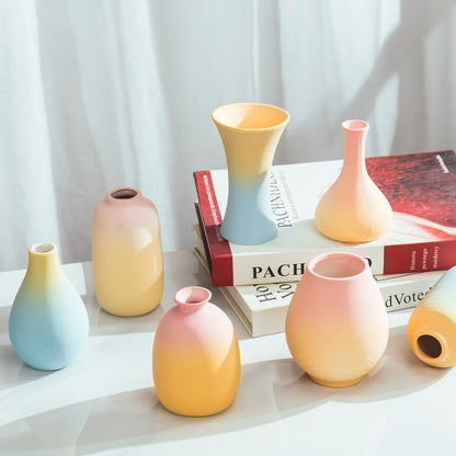 Macaron Coloured Ceramic Decorative Vase