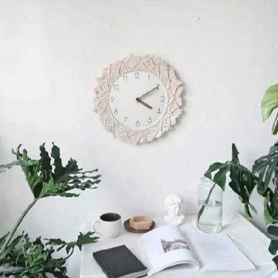 Boheme - Stylish Makramee Wall Clock