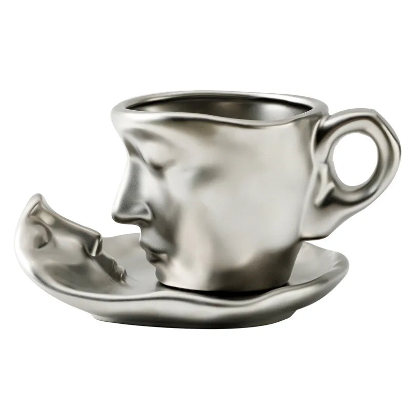 Face Kiss Mug Ceramic Cup Dish Set Nordic