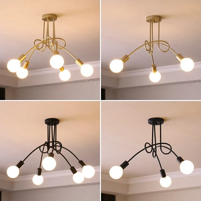 American Vintage Chandelier - Wrought Iron LED Hanging Lamp