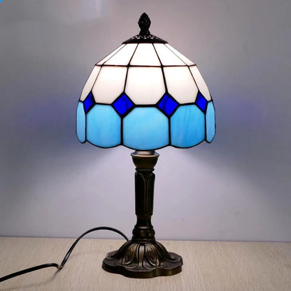 Baroque Retro LED Table Lamp E27 - Vintage Tiffany Glass