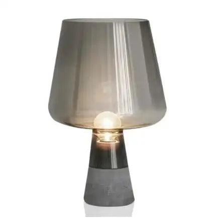 Leimu Table Lamp - Amber Glass and Cement Base