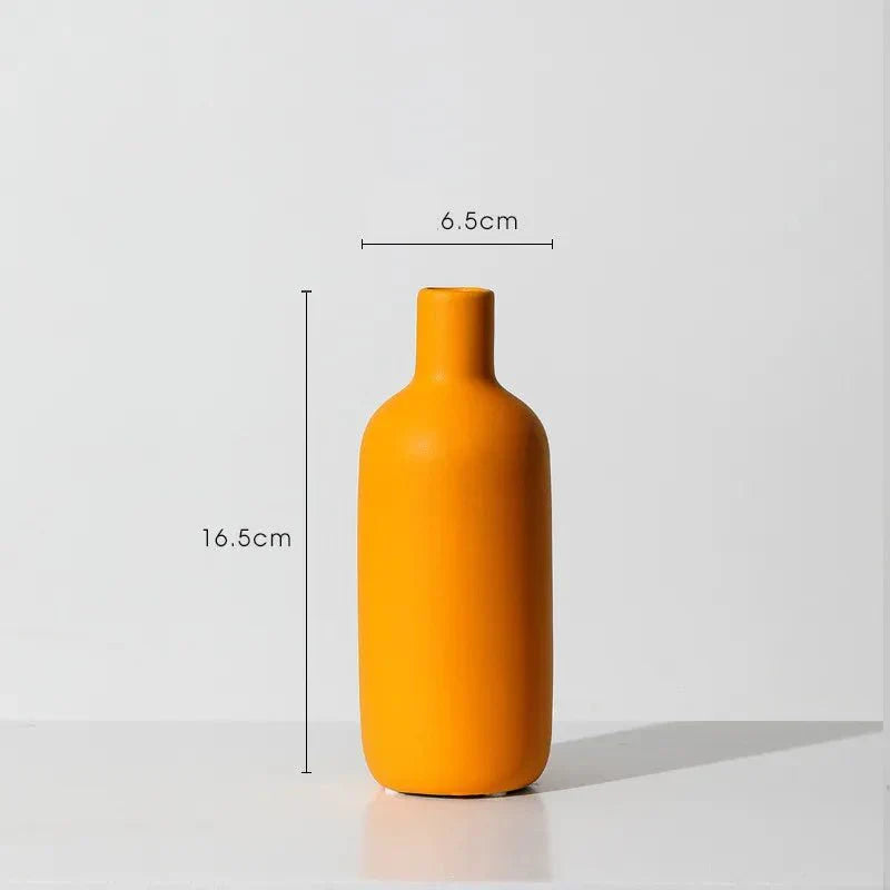 Minimalist Solid Colour Bright Ceramic Vase